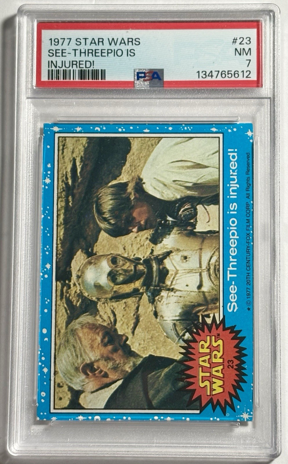 Vintage 1977 Topps Star Wars See-Threepio is Injured! #23 PSA 7 1st Series