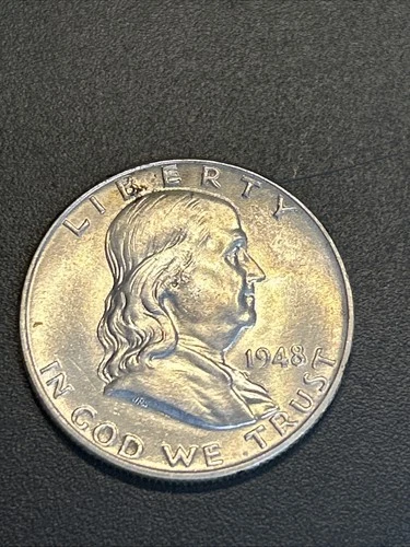 1948 Franklin Half Dollar AU About Uncirculated 90% Silver