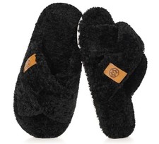 Dokela Fuzzy Open Toe Slippers for Kids Girls Boys House Slipper 3-4 Big Kid