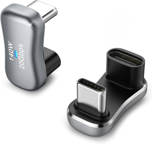 MoKo 180 Degree USB C Adapter 2 Pack, 180° U Shape USB-C Male to USB-C Female - Bild 11 von 12