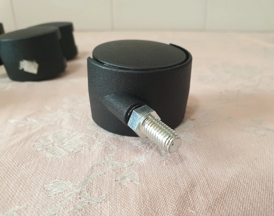 SET 26 ruote doppie nylon mm. 45 girevoli perno filettato M 8 x 15 - Immagine 4 di 4