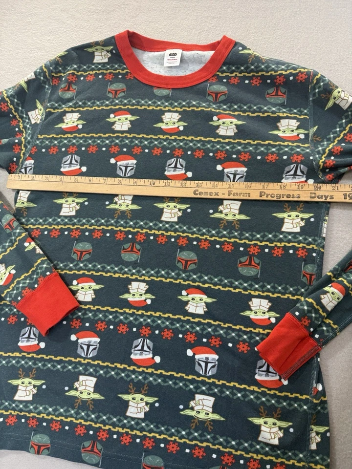 Hanna Andersson Yoda Star Wars Adult Large Mandalorian Christmas Organic PJ Set - Image 3 of 4