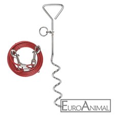 Anlegespirale mit Laufleine Anlegeleine 6 Meter Erdanker Hofleine Gartenleine