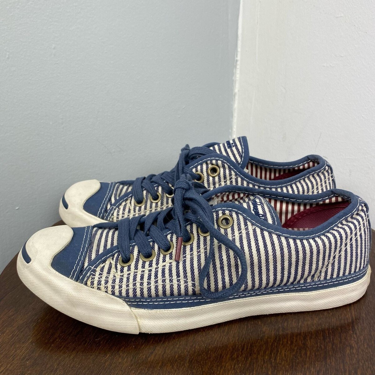 Converse X Jack Purcell Blue Stripe Low Top Sneakers Size 6