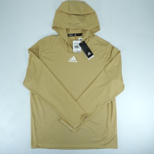Adidas Under The Lights Hooded Training Shirt L/S Mens L Gold Performance