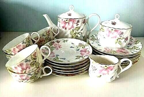 New in Box 23 Pieces TEA SET China Bone Porcelain Bernhardt New in Box 23 Pieces TEA SET China Bone Porcelain Bernhardt