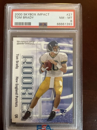 2000 Skybox Impact Tom Brady Rookie RC #27 PSA 8 NM-MT New England Patriots