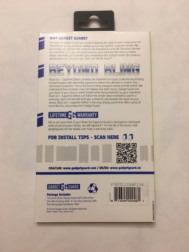 GADGET GUARD Black Ice Plus Sapphire GLASS Screen Protector, Apple iPhone X/Xs - Picture 2 of 3
