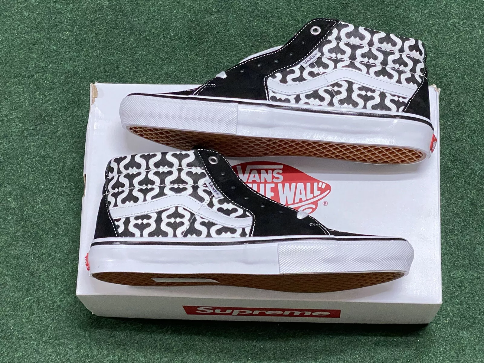 Supreme Vans Monogram S Logo Grosso Mid Size 11 SS21 Skater Hypebeast Black