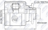 NPW-MZ-037 NTY Gelenksatz, Antriebswelle FüR Ford,Mazda