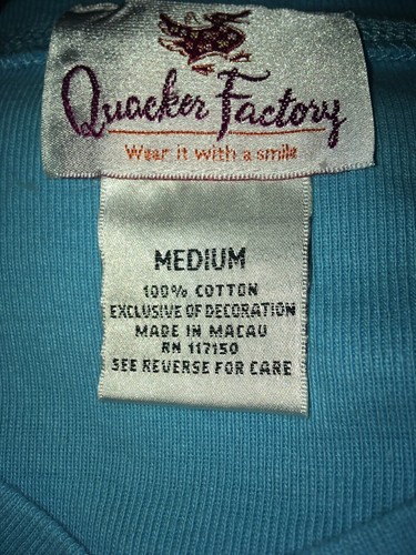 EUC Quacker Factory Snowman Embellished M Knit Top Tophat Aqua Green - Picture 5 of 5