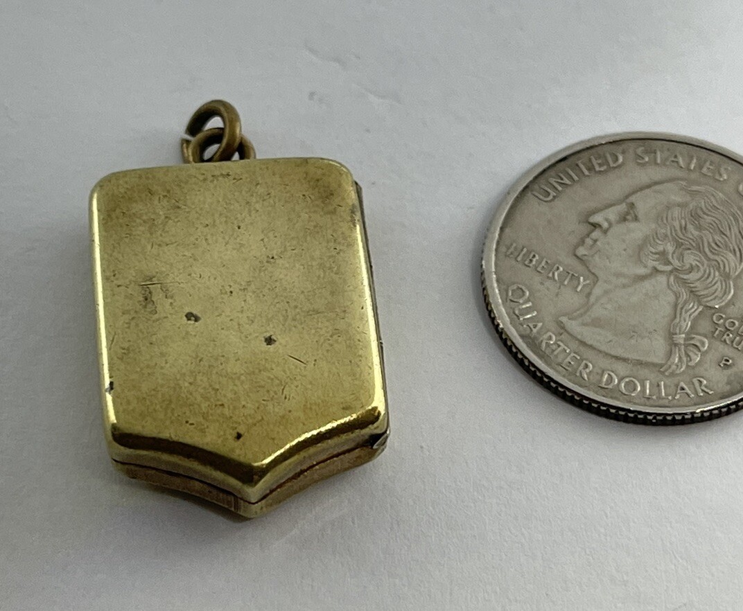 Antique Edwardian 5 Sided Rectangular Goldtone Br… - image 5