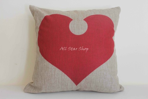 Art Vintage Red Set Home Decor Cotton Linen CUSHION COVER PILLOW CASE 18" - Foto 4 di 7