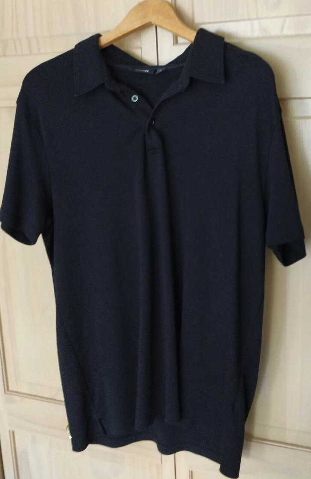 Black Casual Dress 3-Button Short Sleeve Large L mens boys polo Shirt 100 Cotton - Image 2 of 4