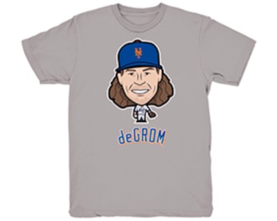 MLB New York Mets Jacob deGrom Grey T-Shirt Citi Field 2018, 2019
