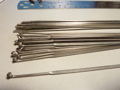 NOS neu neuf 18 anciens vintage Acier Bicyclette Rayons plats 287 mm vélo