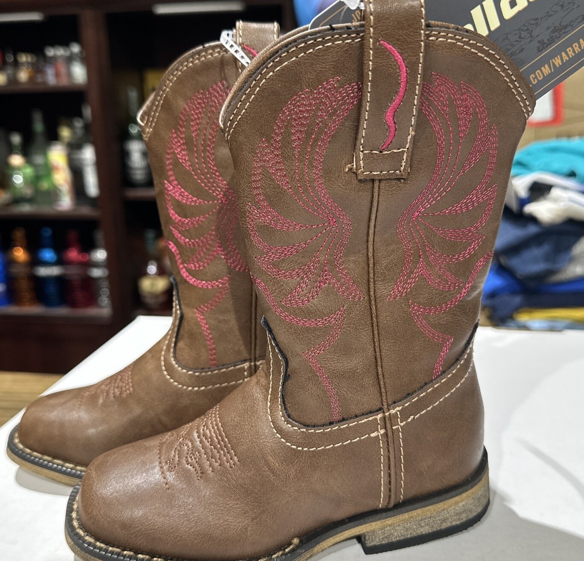 Rollda Girls Hisea NZX07TCP Brown Leather Mid Calf Cowgirl