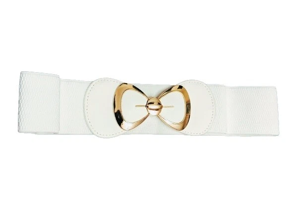 White Elastic Belts for Women