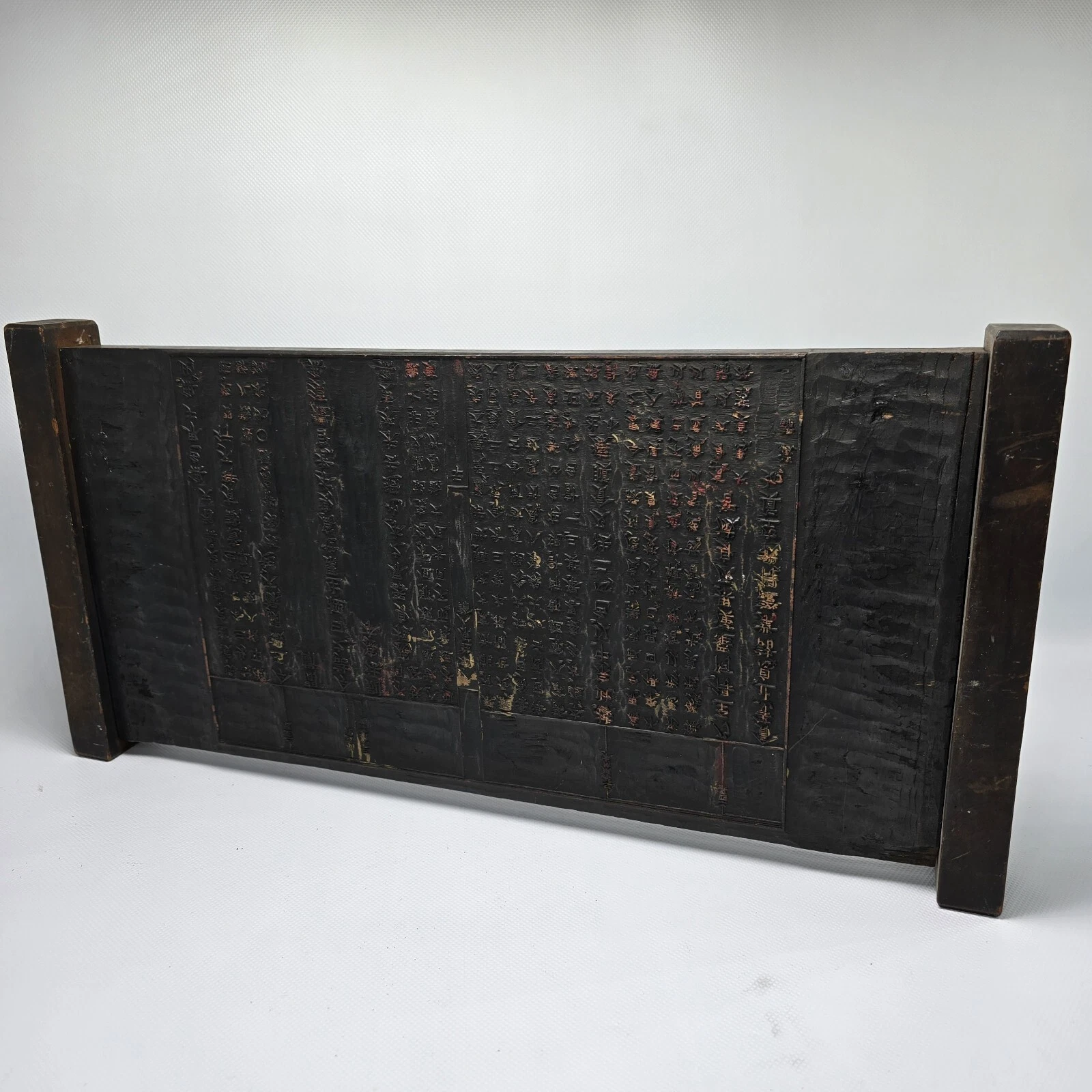 Antique Chinese/Korean Hand Carved Temple Wood Writing Printing Block 18" Tall - Picture 8 of 12