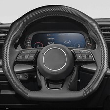 Auto Lenkradbezug Lenkradschoner Lenkradhülle Schwarz-KOHLEFASER Ø 37 - 39 cm