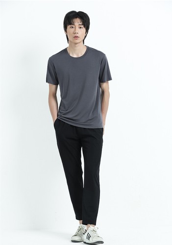 New Men's Short Sleeve T-Shirt Comfortable Breathable Modal Absorbent Clothing - Picture 13 of 36