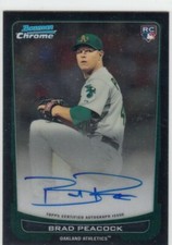 2012 Brad Peacock Bowman Chrome ROOKIE AUTO #216 - Oakland A's RC