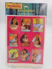 Vintage Hallmark Disney Pocahontas Sticker 4 Sheets Sealed New in Package