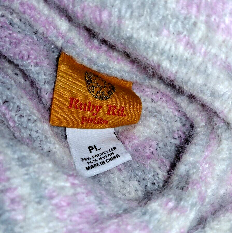 Ruby Rd. Violet & Gray PL Polyester - Nylon 3/4 S… - image 3