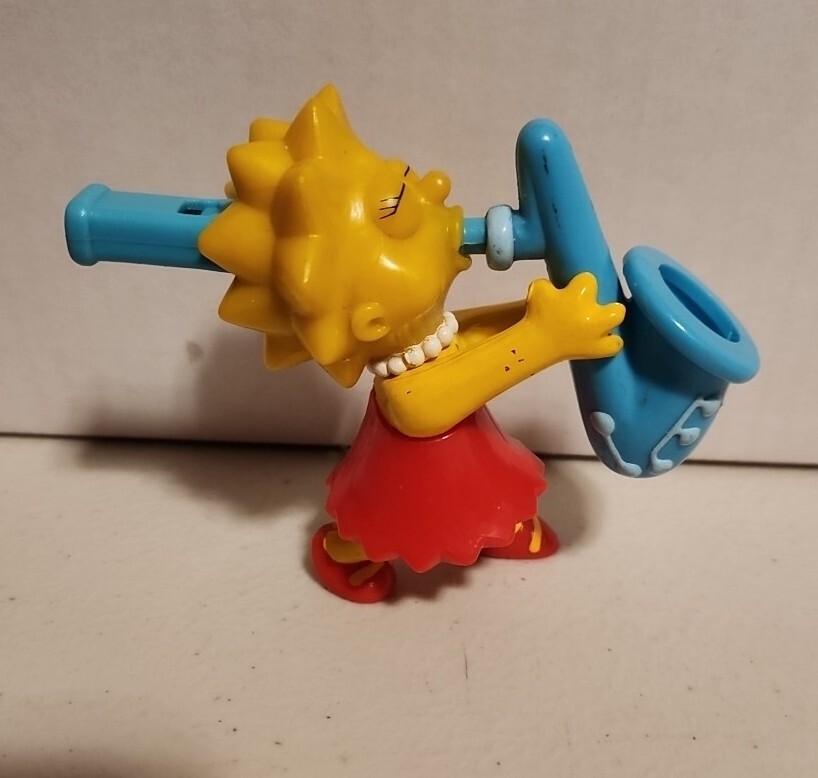 VINTAGE 1997 Simpsons Lisa Simpson Whistle w/ Sax Saxophone Toy Mini RARE
