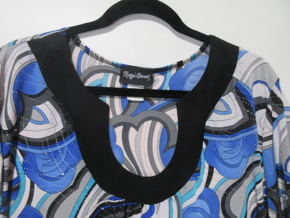 Lot of 3 Sz 2X Liz & Me Paris T Shirt + Maggie Barnes Tunic Rhinestones + Coral - Image 3 of 4