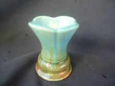 vintage art deco  pottery Australia Diana vase V 35 green brown