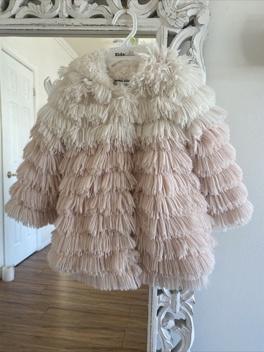 Widgeon american widgeon fringe faux fur ombré pink jacket coat 4t - - Picture 6 of 7