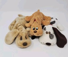 VINTAGE POUND PUPPIES LOT OF 3 PLUSH DOGS 1980S APPLAUSE COLLECTIBLE WHITE  TAN