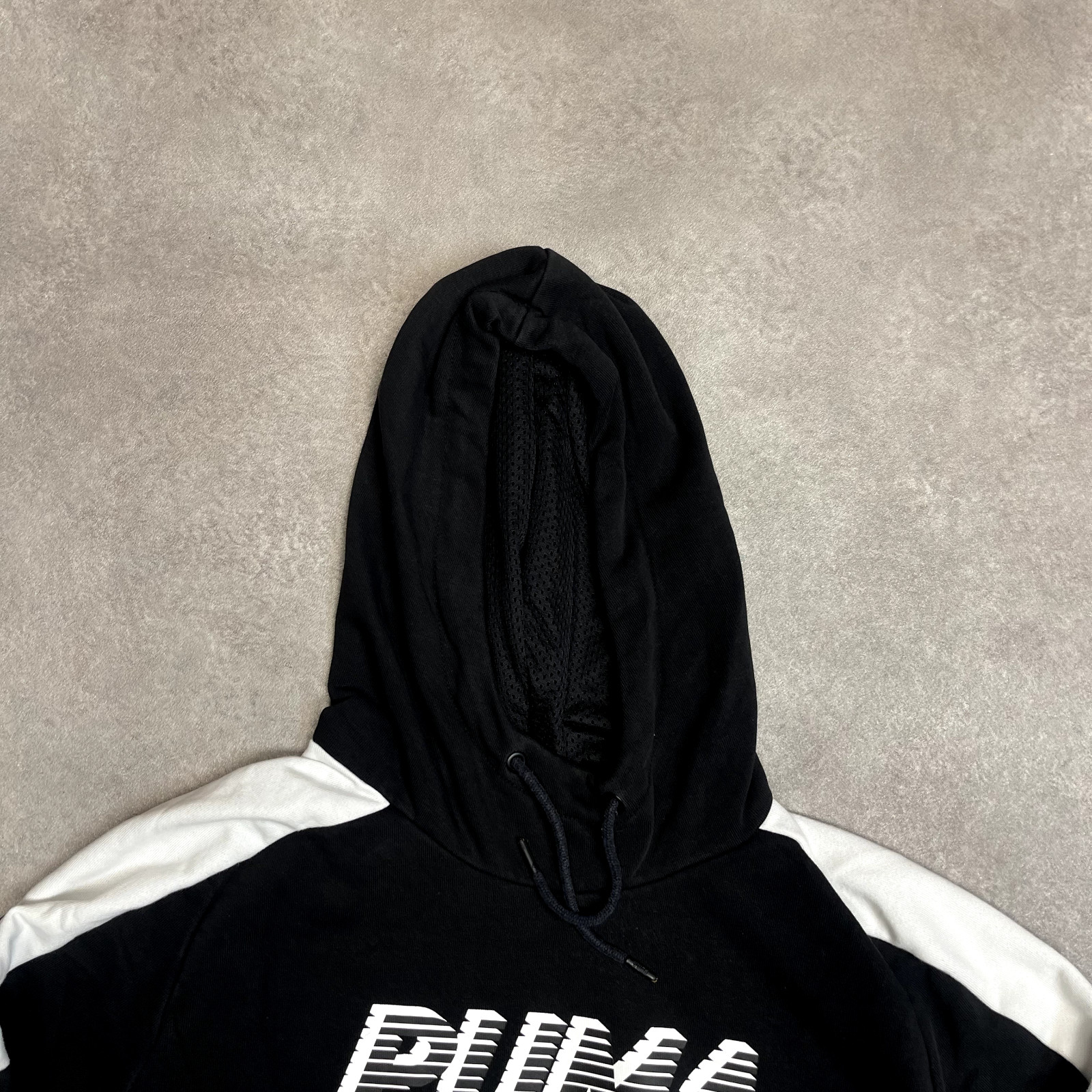 Puma Hoodie Mens Y2K Spellout Pullover Vintage Sweatshirt, Black, Large image 3