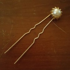 Vintage Hair Bun Pin Faux Pearl