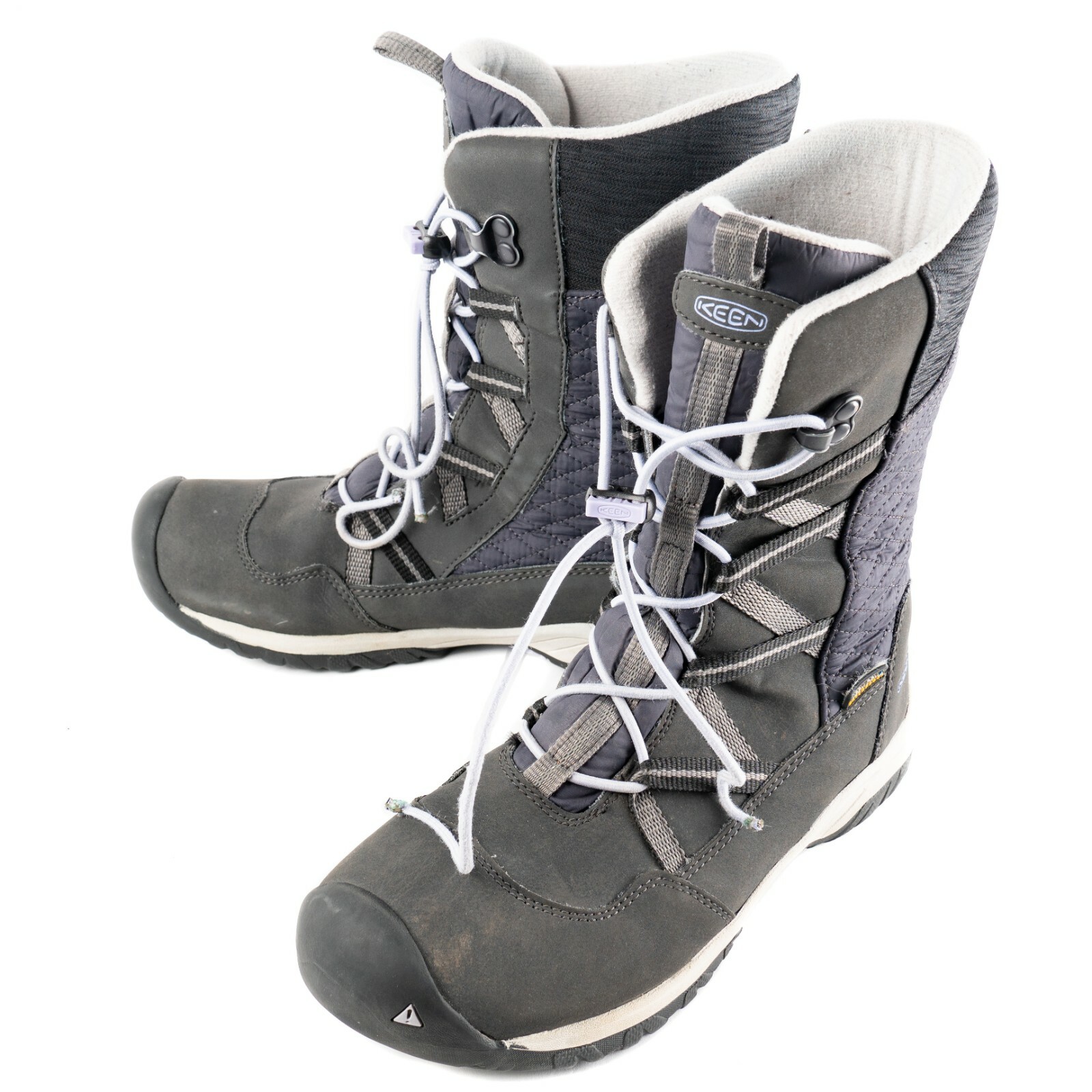 Keen Hoodoo Stivali da Neve Invernali Impermeabili Ragazzo 3 Nero Dolce Lavanda Trapuntati