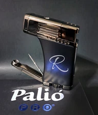 Palió PRO Scorpius Angled Single-Jet Torch Lighter | Black | Custom Engraved NEW