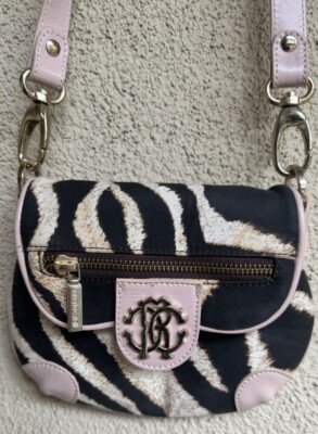 Authentic Roberto Cavalli Zebra Logo Shoulder Bag
