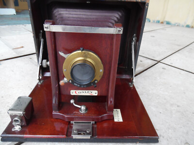 Vintage Conley Film & Plate Camera w/ 3 Holders TIB Rapid Rectilinear Lens