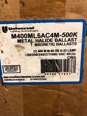 Universal Magnetic 400W Watt Metal Halide  Ballast M400ML5AC4M-500K  M-59 Lamp