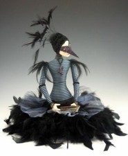 Cloth Art Doll Pattern Class Tutorial "The Raven" by Cindee Moyer