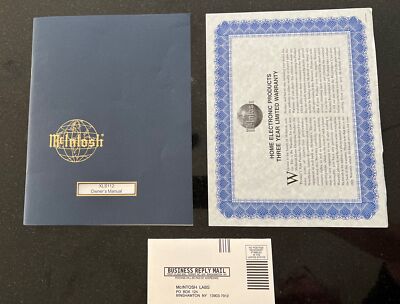 Vintage Original McIntosh XLS112 Powered Subwoofer,Manual, Warr Cert Card NEW