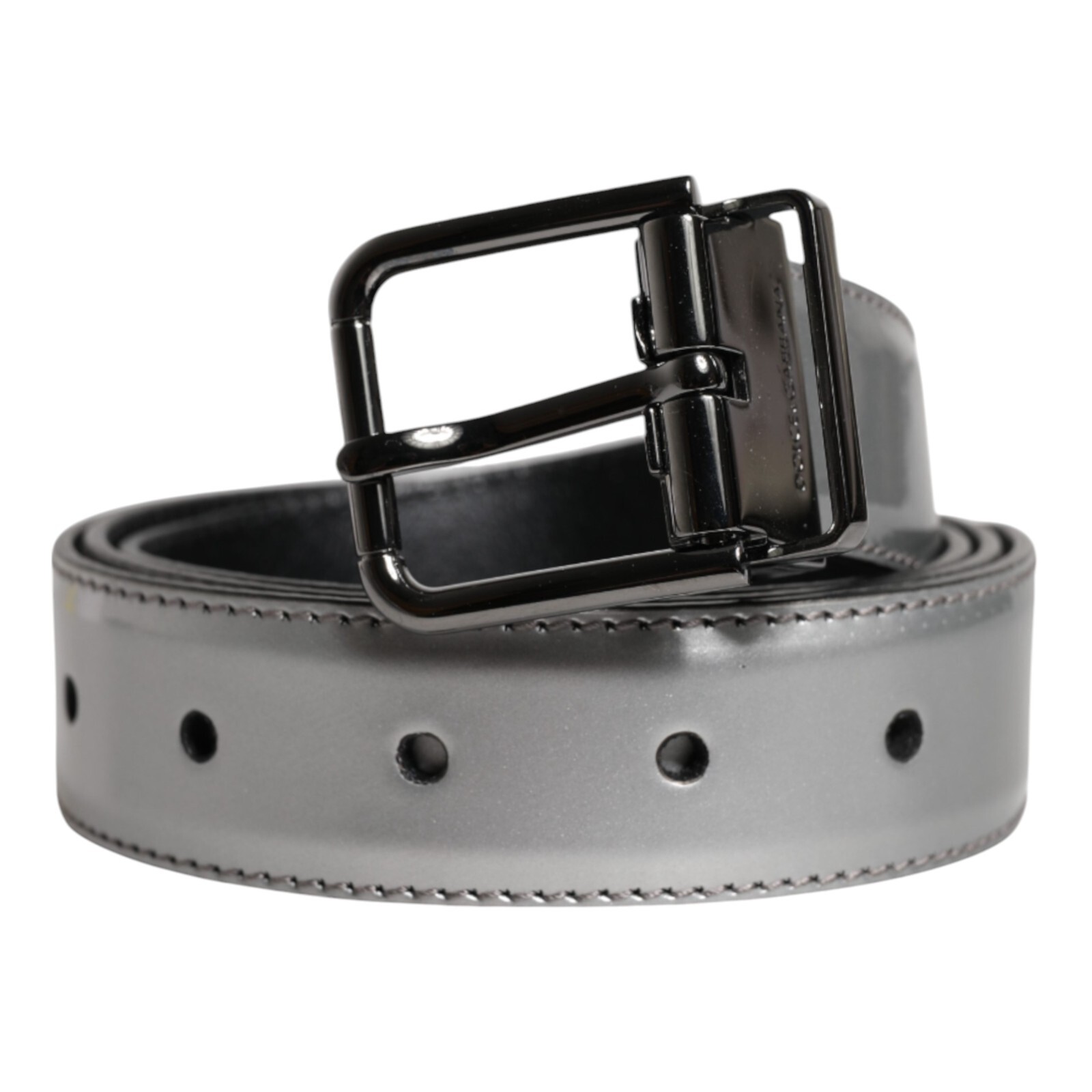 Ремень DOLCE - GABBANA из серебристой кожи с классической металлической пряжкой с логотипом 90 см 36 дюймов 550 долларов США 46290₽