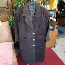 Nos 2001 Chadwicks Savannah Brown Leather Trench Coat Women's Plus ? Size X