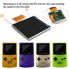 Drop In 2.45" Menu IPS Backlight LCD Kit For Gameboy Color GBC No Weld No Trim