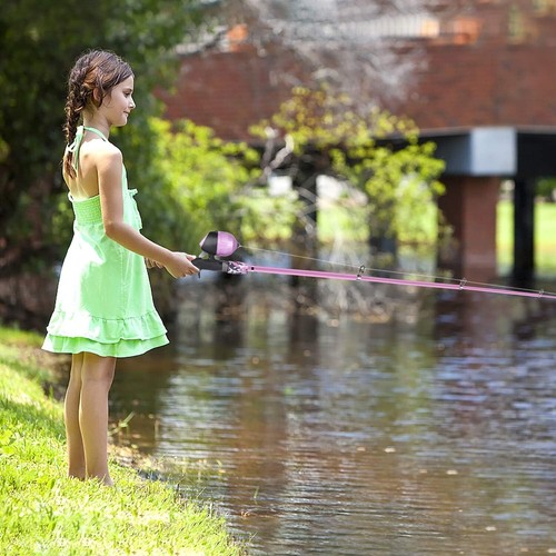 Portable Pink Fishing Rod Combo - Beginner Kit with Tackle Box for Kids 3 to 15 - Picture 9 of 9