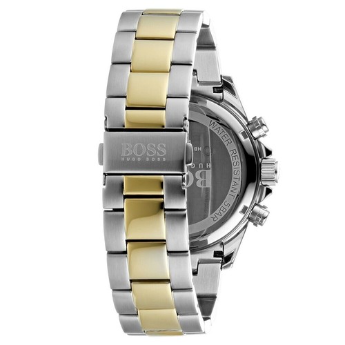 NEW HUGO BOSS 1513767 MEN'S STAINLESS STEEL Gold STRAP & BLUE DIAL 43MM - Picture 3 of 7