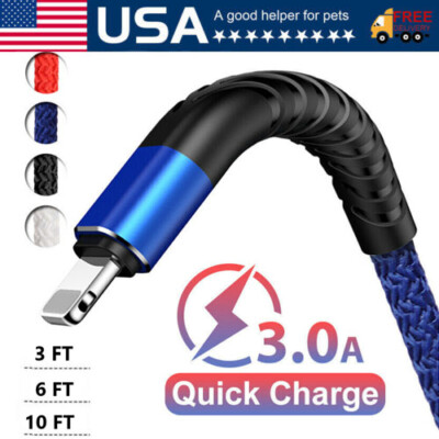 Fast Charge USB Charger Cord & Data Sync Cable For iPhone Type C USB C 3/6/10FT