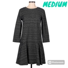 New Ann Taylor Loft Women Med Geometric Flowly Knee Drop Waist Knit Dress