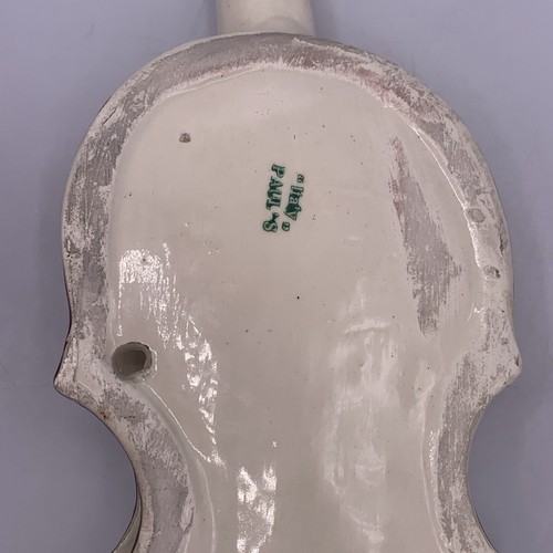 "Violino violoncello vintage italiano Paul's Italia stampato in ceramica violoncello da parete floreale 15"" - Foto 16 di 21